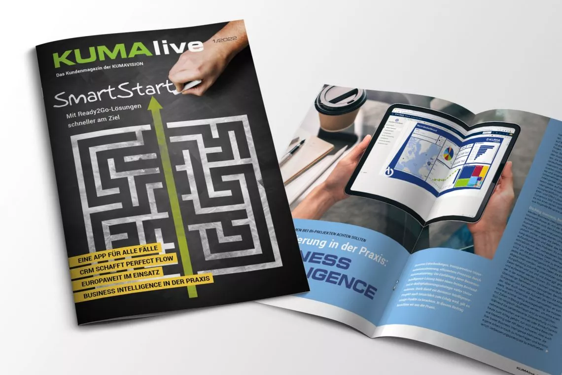 Customer magazine KUMAlive: Insights into current projects with Microsoft Dynamics 365 in various industries, background reports and information about business software